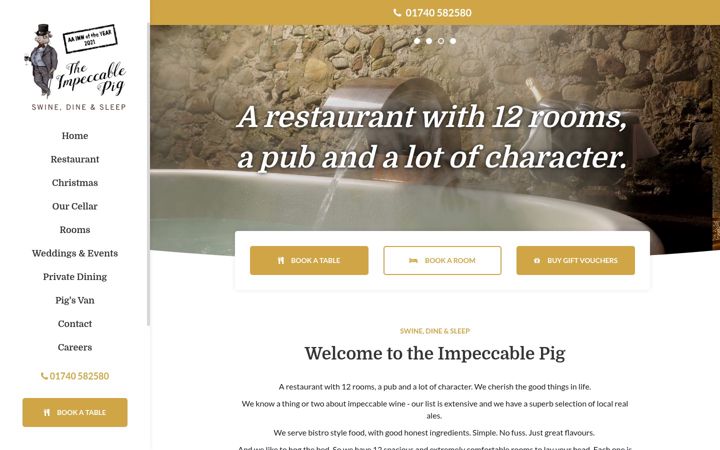Screenshot of impeccablepig.co.uk