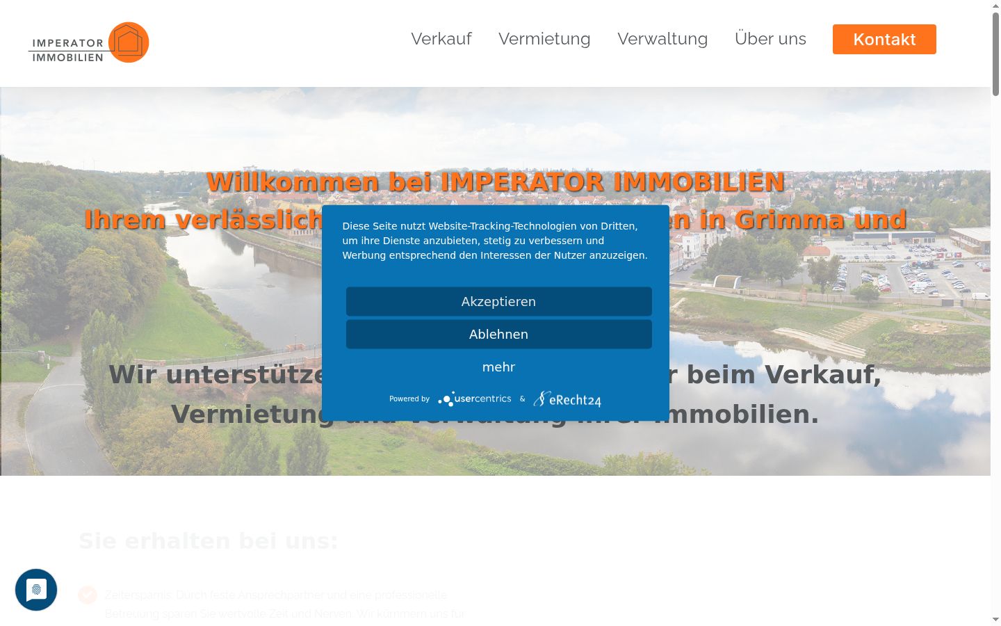 Screenshot del banner di consenso mostrato prima di qualsiasi interazione