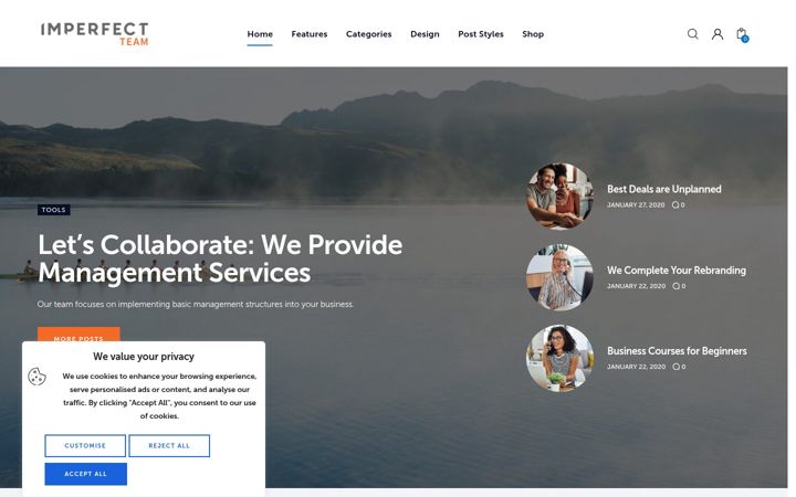 Screenshot του imperfectteam.com