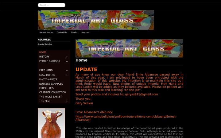 Screenshot of imperialartglass.net