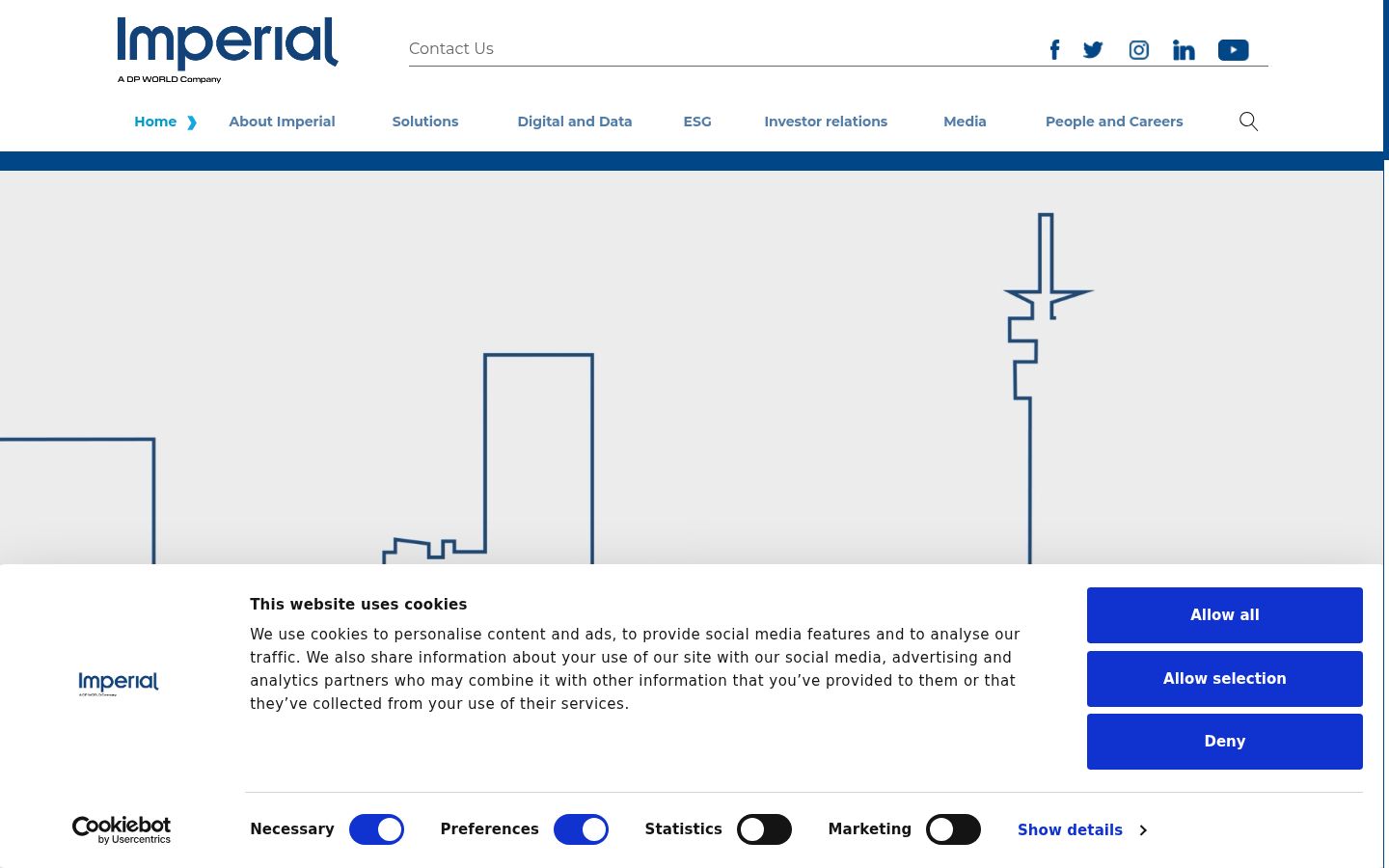 Screenshot del banner di consenso mostrato prima di qualsiasi interazione