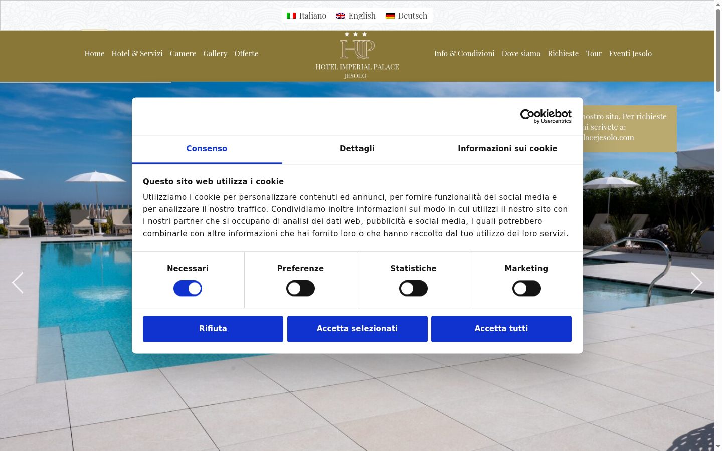 Snímek obrazovky baneru souhlasu zobrazeného před jakoukoli interakcí