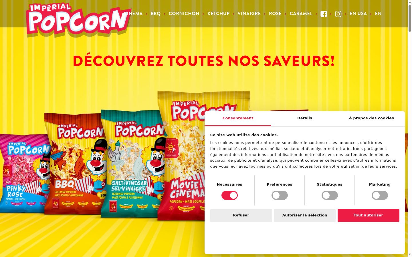 Screenshot del banner di consenso mostrato prima di qualsiasi interazione