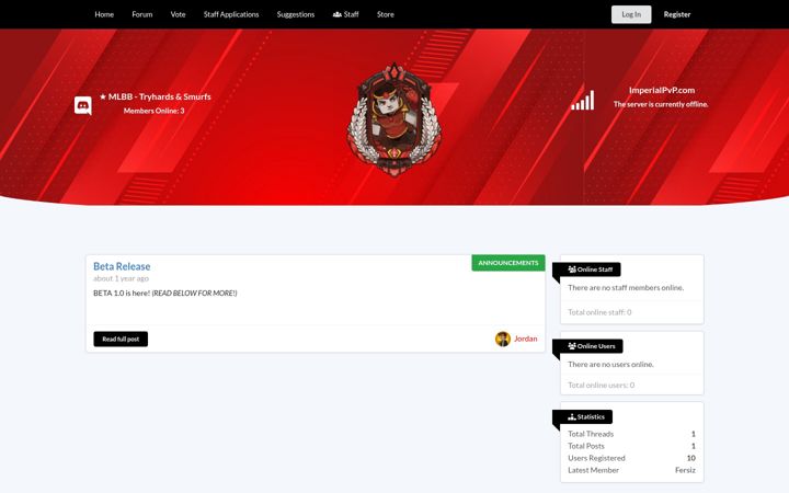 Snímek obrazovky imperialpvp.com