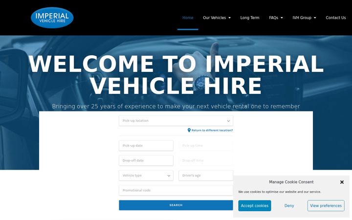 Screenshot of imperialvehiclehire.com