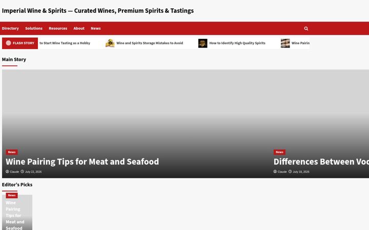 Screenshot of imperialwineandspirits.com