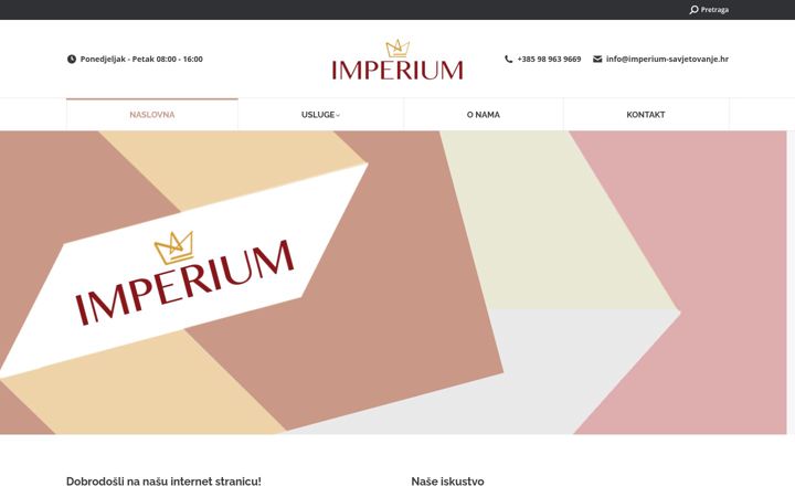 Screenshot di imperium-savjetovanje.hr