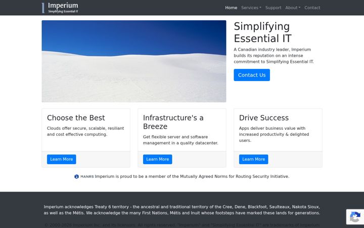 Screenshot of imperiumcloud.com
