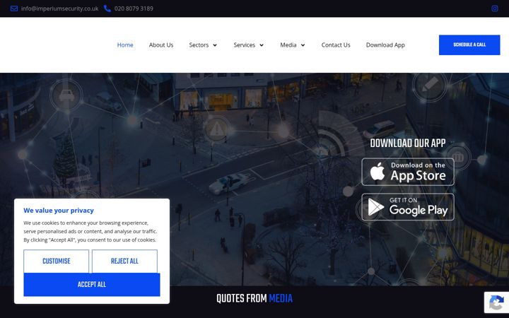 Screenshot of imperiumsecurity.co.uk