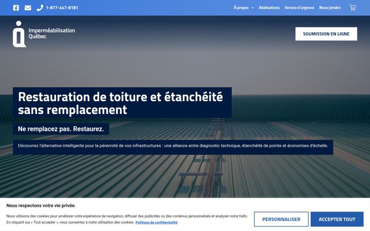 Screenshot ta' impermeabilisationqc.com