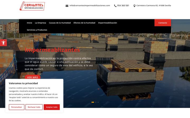 Screenshot of impermeabilizacionescervantes.com