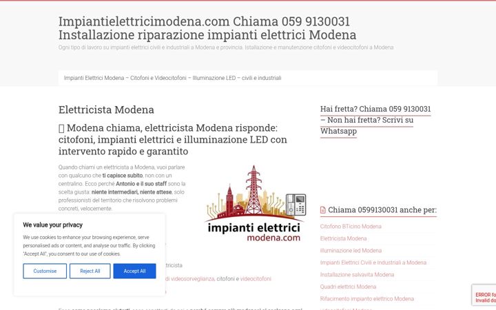 Screenshot of impiantielettricimodena.com