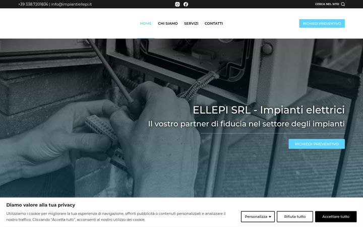 Screenshot of impiantiellepi.it