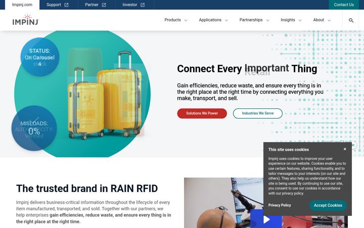 Screenshot of impinj.com