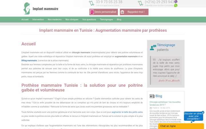Screenshot of implant-mammaires.com