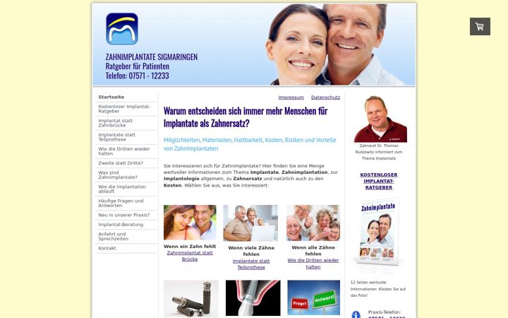 Screenshot of implantate-sigmaringen.de