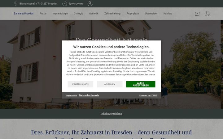 Screenshot of implantatzentrum-brueckner.de