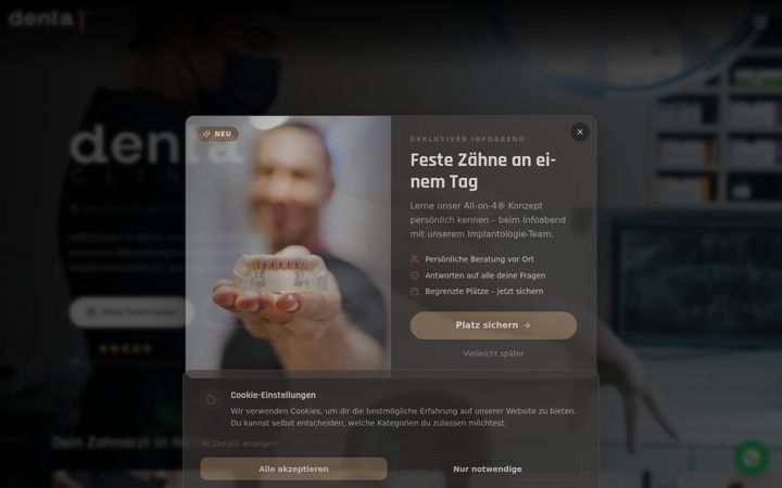 Screenshot of implantatzentrum-herne.com