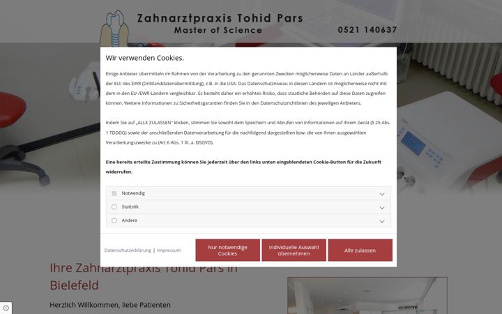 Screenshot of implantologie-in-bielefeld.de