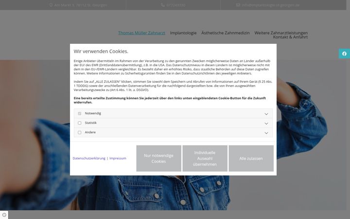 Screenshot of implantologie-st-georgen.de