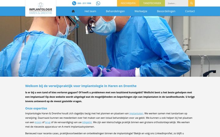 Skærmbillede af implantologieharen.nl