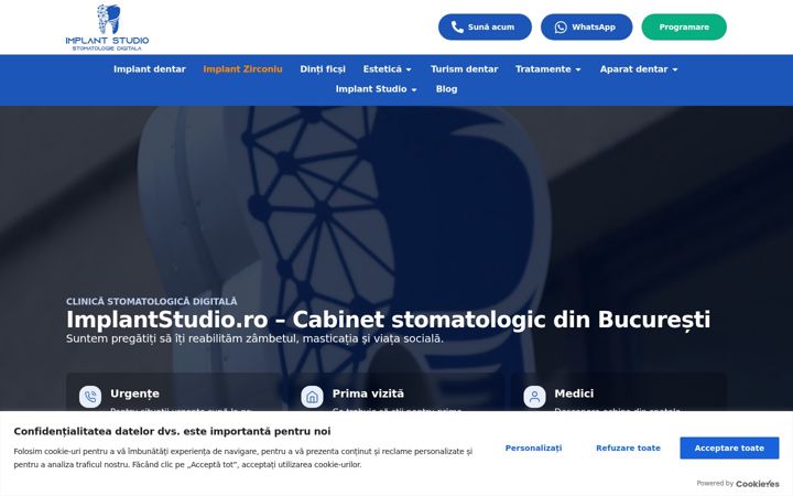 Posnetek zaslona implantstudio.ro