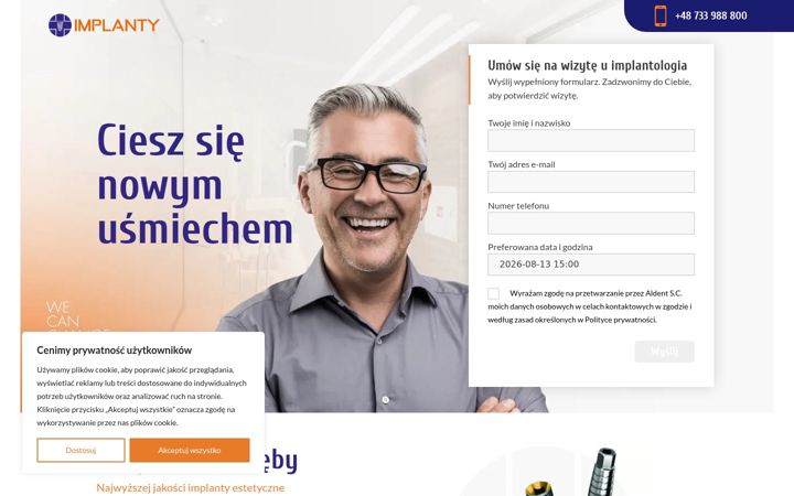 Screenshot of implantyzebowe.com