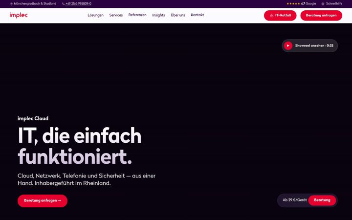 Screenshot of implec.de