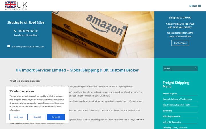 Screenshot of import-shipping.co.uk