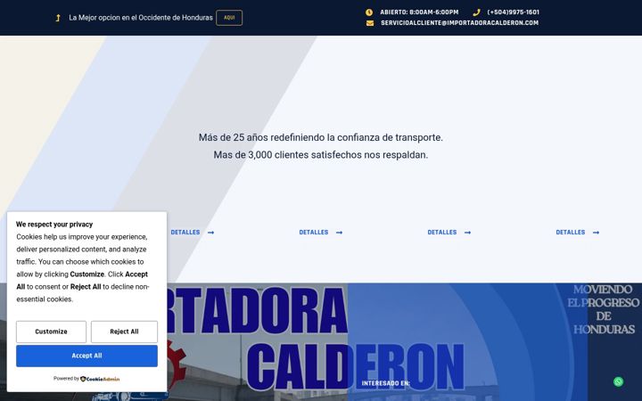 Screenshot of importadoracalderon.com