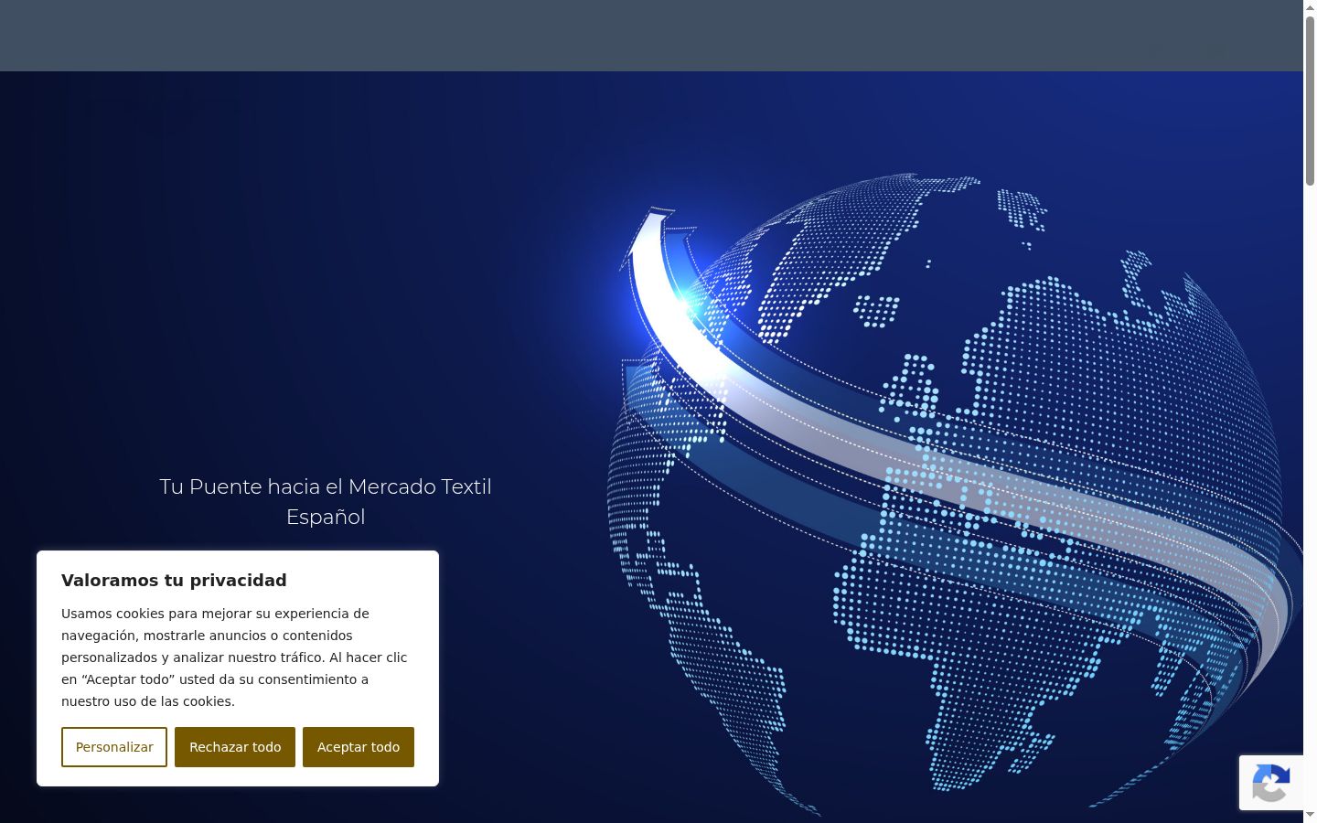 Captura de ecrã do banner de consentimento apresentado antes de qualquer interação