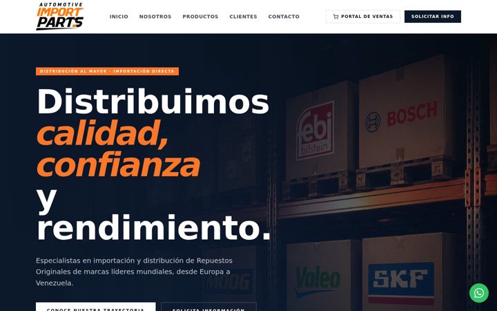 Screenshot of importpartsrepuestos.com