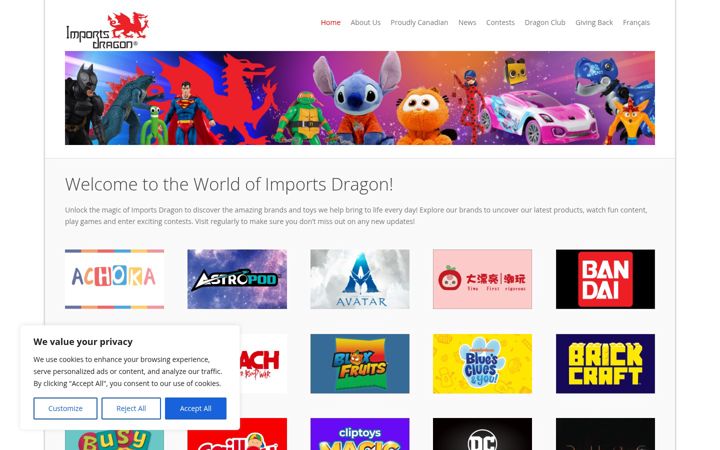 Screenshot of importsdragon.com