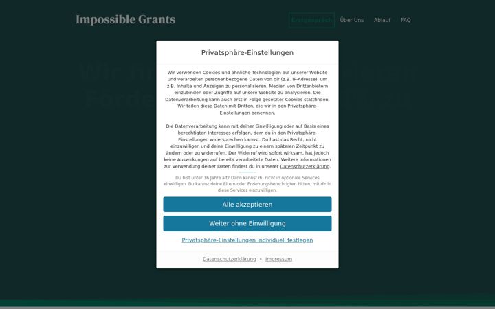 Screenshot of impossiblegrants.de