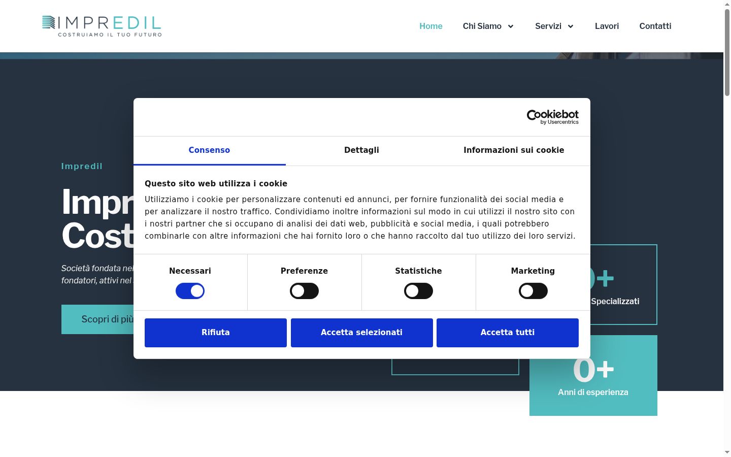 Captura de ecrã do banner de consentimento apresentado antes de qualquer interação