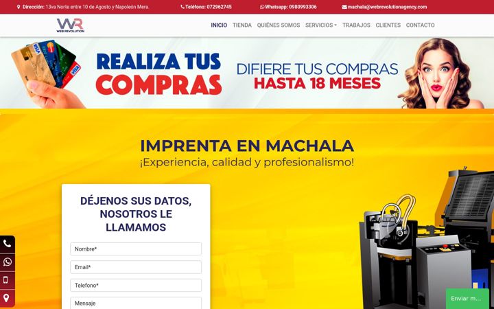 Screenshot of imprentamachala.com