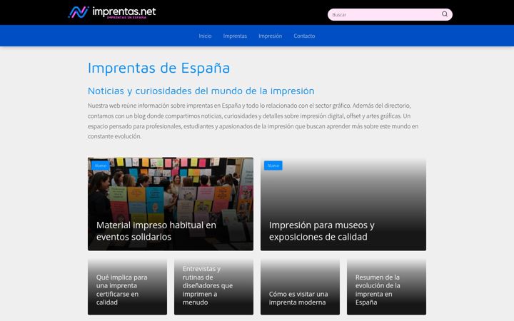 Screenshot of imprentas.net