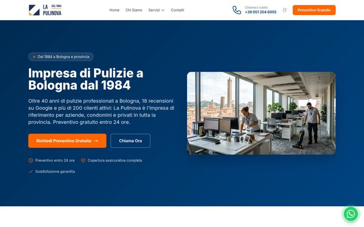 Screenshot of impresadipulizialapulinova.it