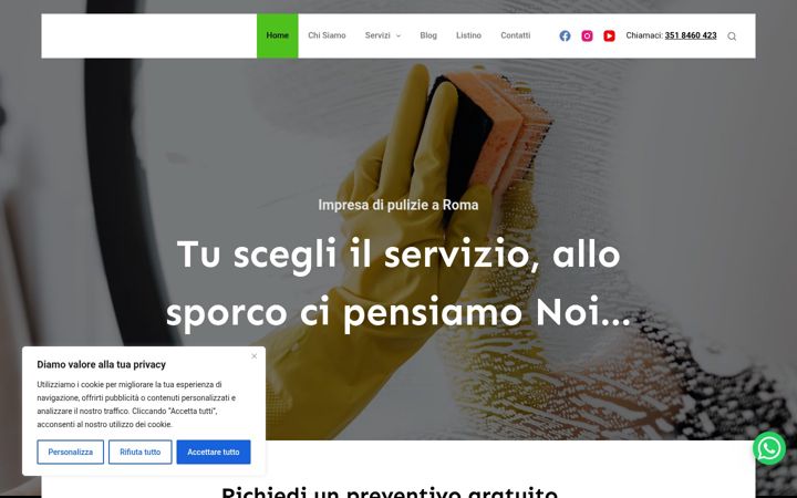 Screenshot of impresadipulizieromacapitale.it