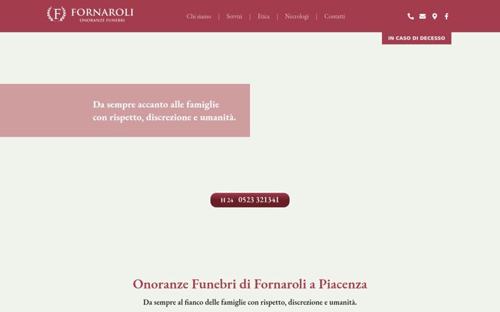 Screenshot of impresafunebrefornaroli.it