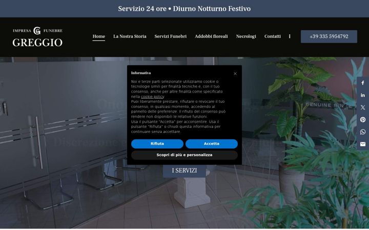 Screenshot of impresafunebregreggio.it