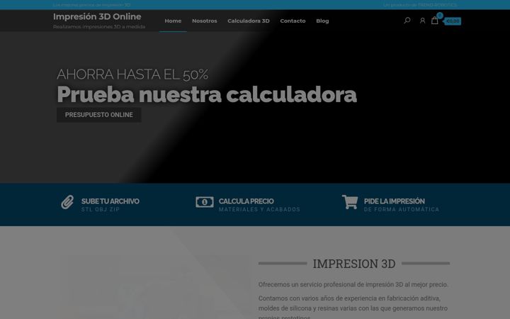 Screenshot of impresion3donline.es