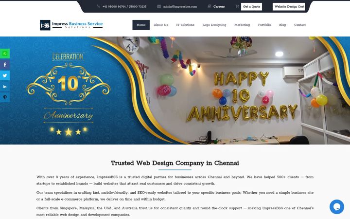 Screenshot of impressbss.com