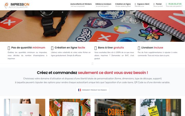 Screenshot of impression-autocollants.fr