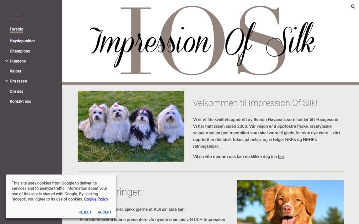 Screenshot of impressionofsilk.com