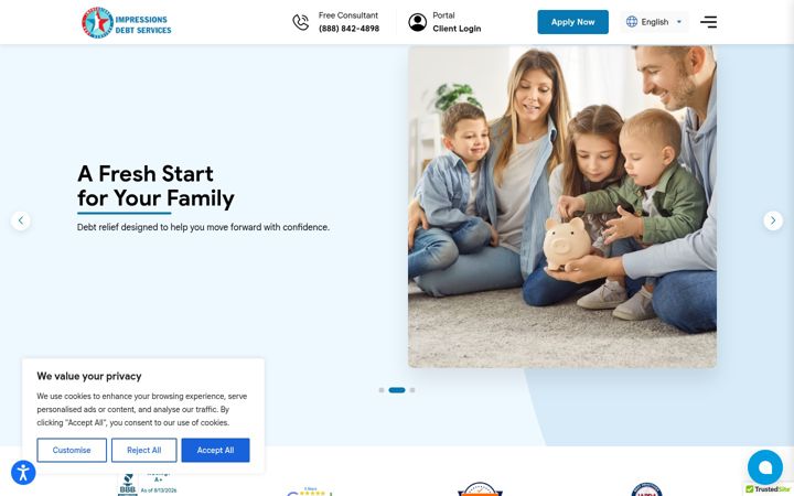 Screenshot of impressionsdebtservices.com