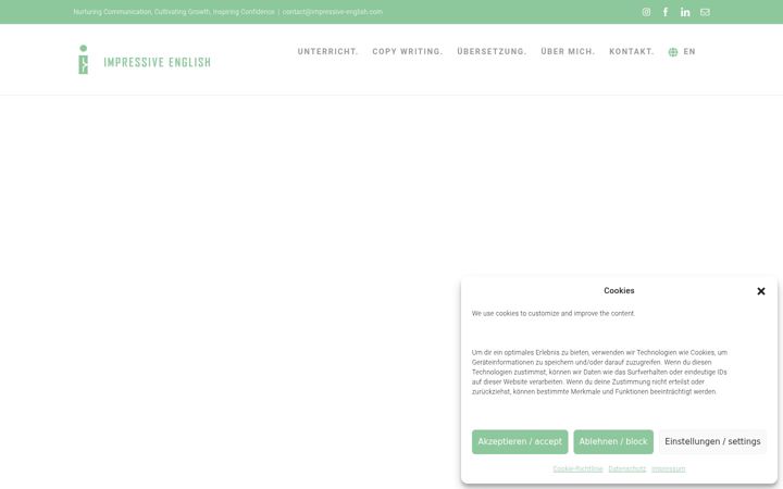 Screenshot of impressive-english.com