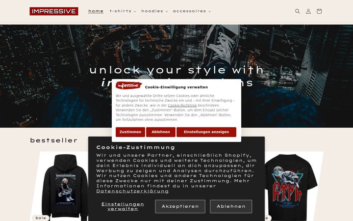 Screenshot of impressive-shop.de