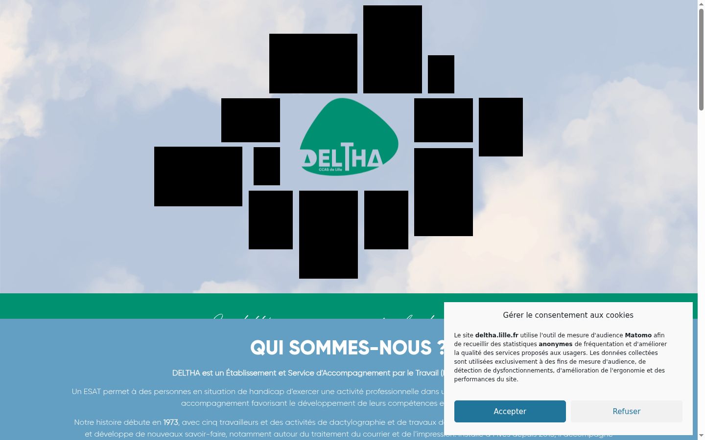 Captura de ecrã do banner de consentimento apresentado antes de qualquer interação