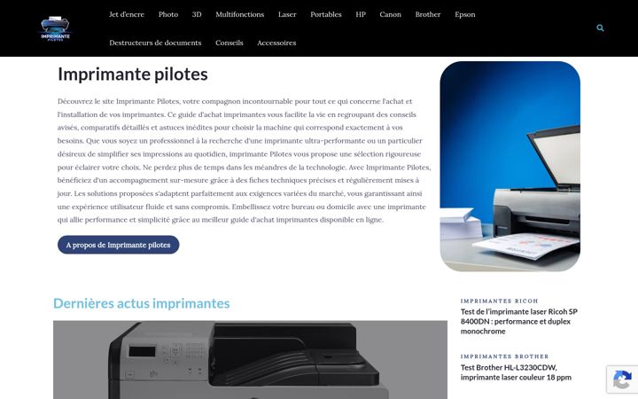 Snímek obrazovky imprimante-pilotes.com
